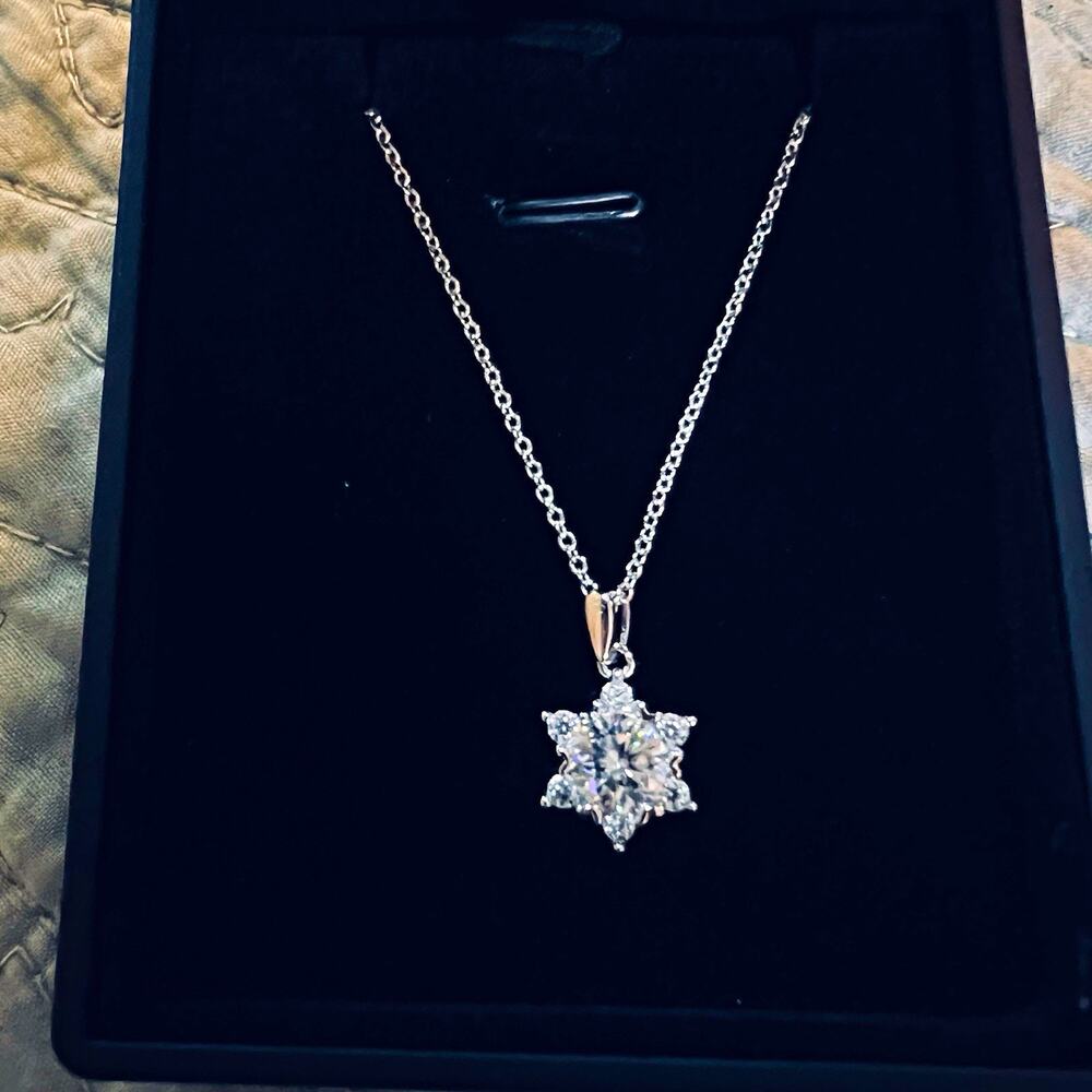 Brooklyn Royal 925 Sterling Silver Plated Moissanite Star Pendant Necklace